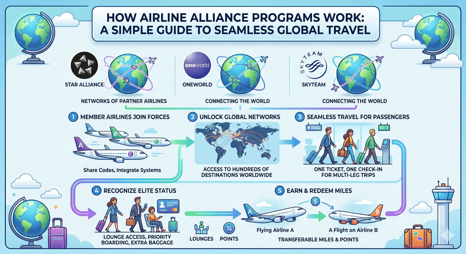 Traveller using airline alliance networks at a global hub airport — EpicLayover